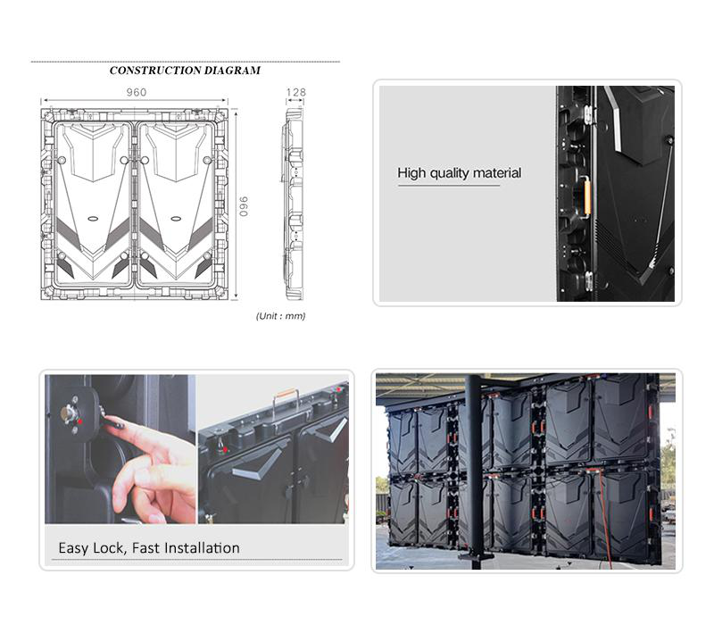 fixed installation magnesium alloy 960mmx960mm cabinet